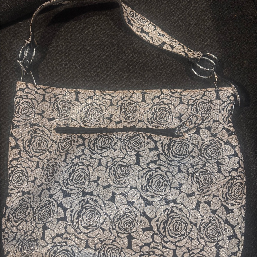 Floral Black and White Women's Bag